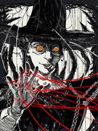 artist:miguel character:belavierr_donamia dress female hat human immortal monochrome orange_eyes smile solo spoiler:book12 spoiler:volume6 thread upper_body white_background witch witch_hat // 2048x2732 // 2.3MB // rating:Safe