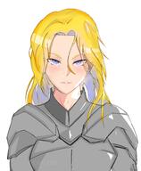 adventurer armor artist:chalyon blonde_hair blue_eyes bright_skin byres character:yvlon_byres chestplate female front_view grey_chestwear human lady long_hair looking_at_viewer nobility simple_background smile solo spoiler:book1 warrior white_background // 4739x5758 // 3.4MB // rating:Safe