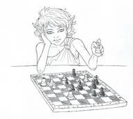 artist:lechatdemon bishop_(figure) character:rags chess_piece chessboard female goblin king_(figure) knight_(figure) long_ears medium_hair monochrome pawn_(figure) queen_(figure) rook_(figure) sharp_nails sharp_teeth simple_background solo upper_body white_background // 1474x1312 // 1.6MB // rating:Safe