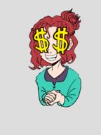 artist:cortz character:lyonette_du_marquin dollar_sign emote female front_view holding_hands human medium_hair nobility princess red_hair simple_background smile solo transparent_background upper_body // 1800x2400 // 810.8KB // rating:Safe