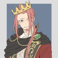 artist:achu beard black_cape blue_background blue_eyes braids bright_skin cape character:flos_reimarch copyright:picrew copyright:picrew_13338 crown front_view human jewelry king long_hair looking_at_viewer male nobility red_hair simple_background smile solo spoiler:book1 upper_body // 600x600 // 209.0KB // rating:Safe
