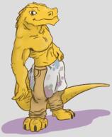 artist:brack brown_legwear character:saliss_oliwing drake looking_at_viewer male muscle pants sharp_nails simple_background smile solo standing tail topless transparent_background yellow_scales // 1036x1262 // 399.7KB // rating:Safe