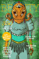 artist:gridcube black_feather blonde_hair blue_chestwear blue_eyes blue_hair blue_legwear brown_eyes caption character:suxhel cover dreadlocks feather female front_view gazer green_background green_hair looking_at_viewer mage orange_skin pants pink_hair solo spoiler:volume8 sweatshirt yellow_eyes // 600x900 // 727.6KB // rating:Safe
