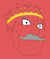 artist:ayutac character:itorin_zessoprical_ii crown front_view frown head_only human king male mustache nobility red_background short_hair simple_background solo zessoprical // 472x548 // 66.3KB // rating:Safe