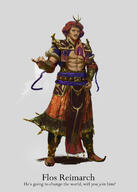 artist:jason_yao belt boots caption character:flos_reimarch crown front_view green_eyes human king male mustache navel nobility red_headwear simple_background smile solo turban white_background // 5066x7120 // 2.2MB // rating:Safe