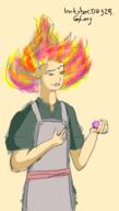 apron artist:gridcube character:erin_solstice female flame_hat glory hazel_eyes human meta:inntober meta:inntober_2023 meta:tagme prompt29 prompt_glory simple_background solo spoiler:volume9 text witch witch_hat // 1092x1920 // 794KB // rating:Safe