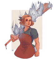apron artist:artsy_nada blue_chestwear blue_legwear broom brown_hair character:erin_solstice earther female fire front_view hairband holding_broom human innkeeper medium_hair shirt skill_display solo toned_skin upper_body white_background // 1085x1200 // 402.7KB // rating:Safe