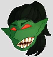 artist:lire character:numbtongue front_view goblin head_only long_ears male medium_hair pixelart red_eyes sharp_teeth simple_background solo transparent_background // 120x128 // 13.5KB // rating:Safe