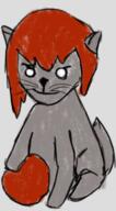 animal apple artist:gridcube cat character:pirate character:pirateaba food front_view fruit grey_fur medium_hair no_pupils nude purriteaba red_hair simple_background sitting smile tail transparent_background white_eyes // 376x682 // 255.7KB // rating:Safe