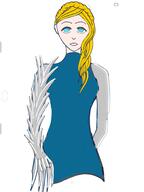 artist:tomeo blonde_hair blue_dress blue_eyes byres character:yvlon_byres dress female front_view human lady long_hair no_legs nobility simple_background solo warrior white_background // 1536x2048 // 1.0MB // rating:Safe
