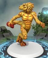 alchemist artist:gridcube character:saliss_oliwing copyright:heroforge drake front_view grass male nude plant potion rock running sharp_nails solo spoiler:volume6 tail yellow_scales // 480x583 // 382.3KB // rating:Safe