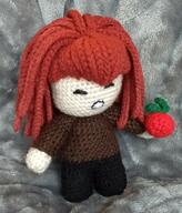 apple artist:kalmia black_legwear brown_chestwear character:pirate closed_eyes food front_view fruit grey_background long_hair open_mouth pale_skin pants red_hair solo standing sweatshirt // 1545x1807 // 527.0KB // rating:Unrated