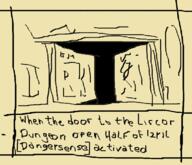 artist:gridcube door dungeon liscor_dungeon marchinn marchinn_2023 monochrome open_door spoiler:book2 text yellow_background // 766x657 // 85KB // rating:Safe