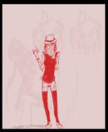 anthropomorphized artist:johndoe creler female front_view glasses hat head_only meta:tagme monochrome open_mouth pants red_background scarf shoes solo standing // 1559x1892 // 314.0KB // rating:Safe